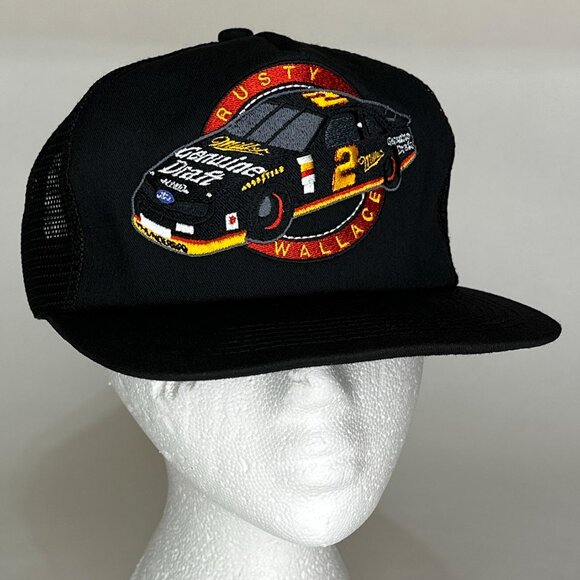 VTG Rusty Wallace #2 Snapback Black Hat K-Products NASCAR Miller Genuine Draft - Picture 2 of 12